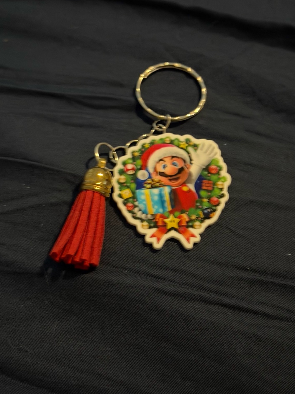 Red Tassel Holiday Character Keychain